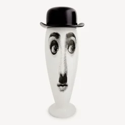 Vases<Fornasetti Vase Smilzo Charlot White/Black
