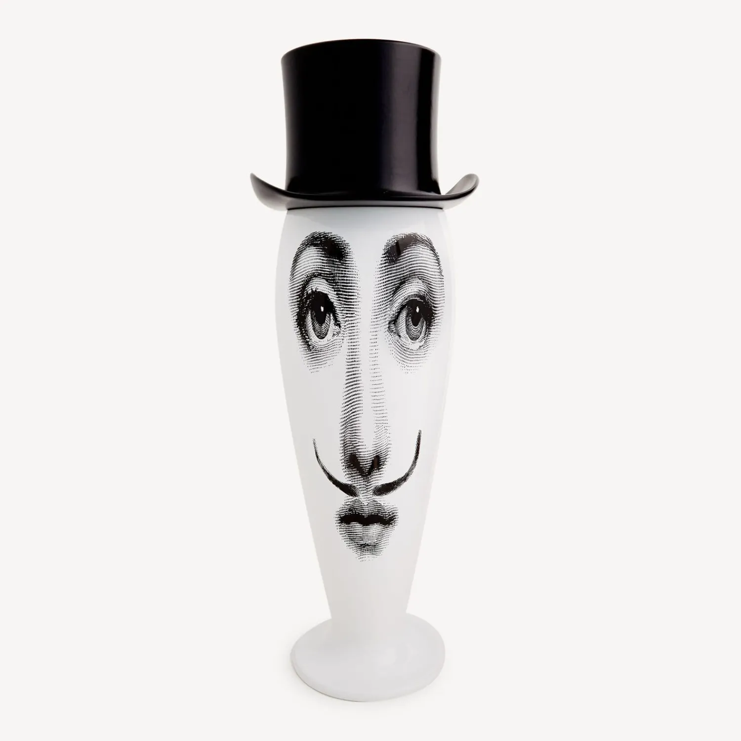 Vases<Fornasetti Vase Smilzo Moustache White/Black
