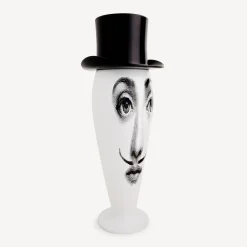 Vases<Fornasetti Vase Smilzo Moustache White/Black
