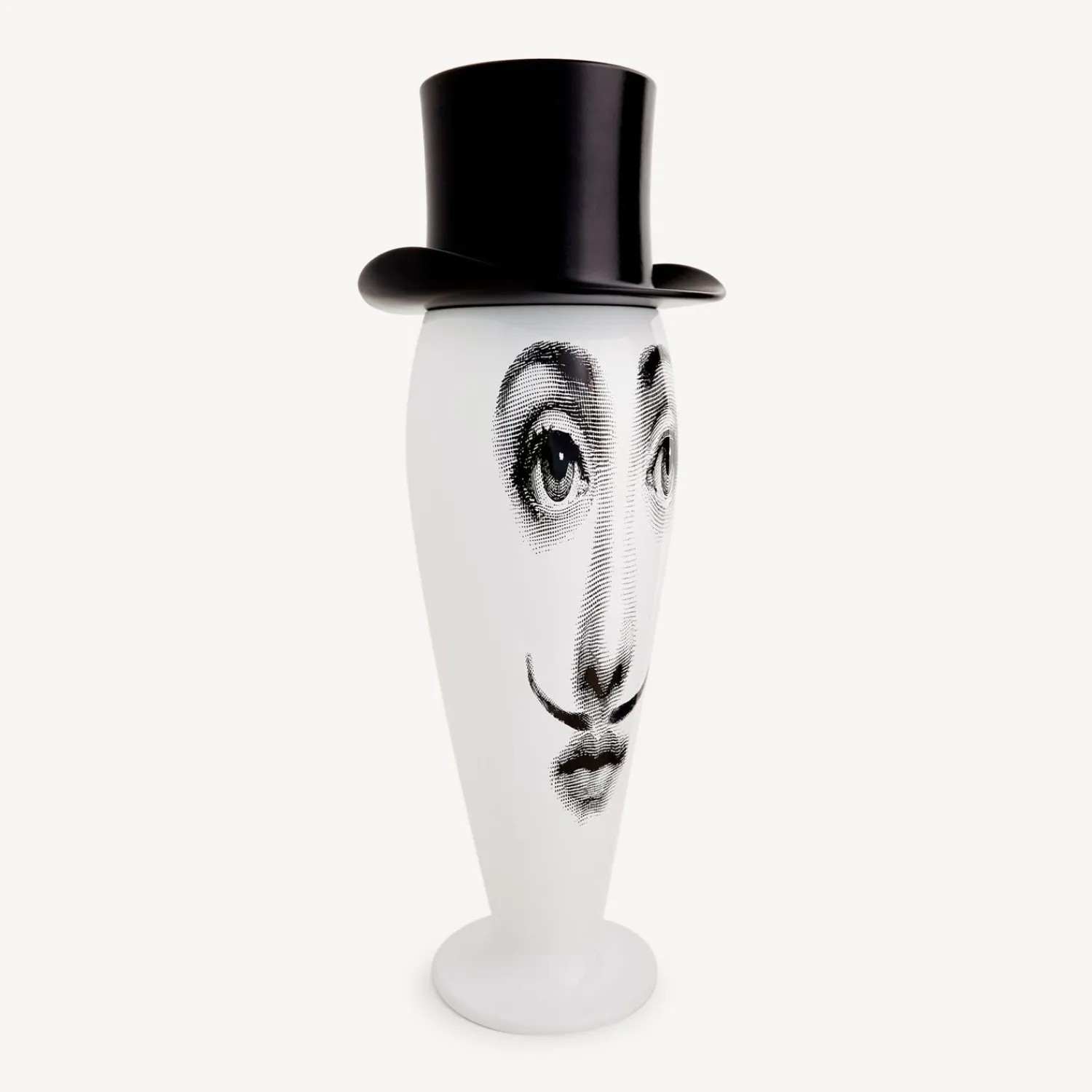 Vases<Fornasetti Vase Smilzo Moustache White/Black