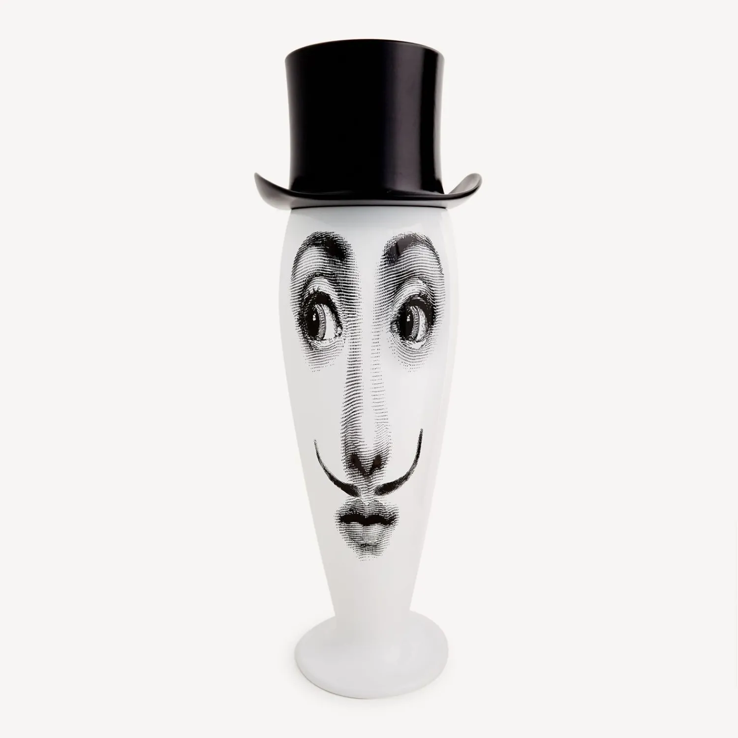 Vases<Fornasetti Vase Smilzo Moustache White/Black