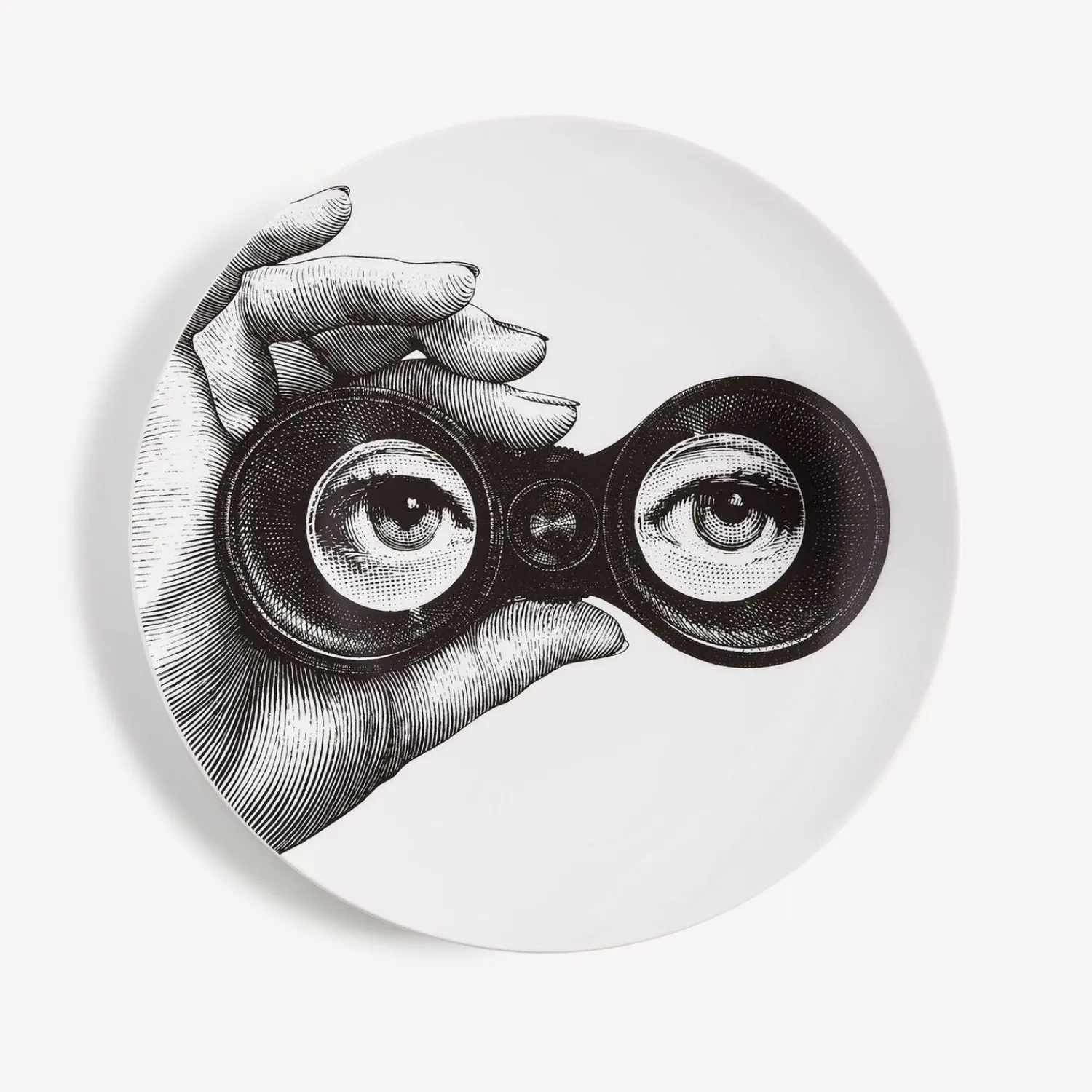 Surrealism<Fornasetti Wall Plate Tema E Variazioni N.371 White/Black