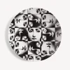Repetition<Fornasetti Wall Plate Tema E Variazioni N.275 White/Black
