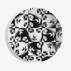 Repetition<Fornasetti Wall Plate Tema E Variazioni N.275 White/Black
