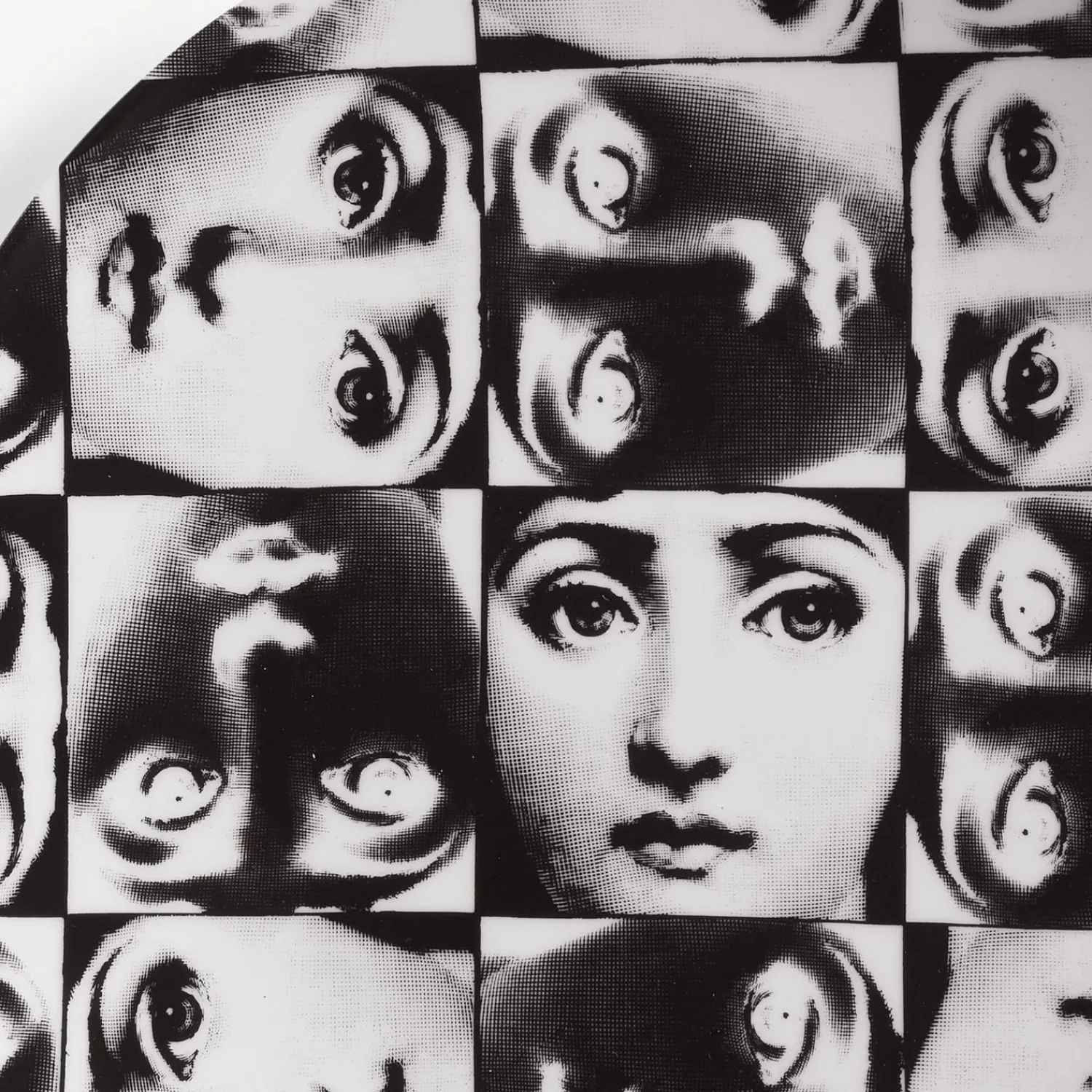 Repetition<Fornasetti Wall Plate Tema E Variazioni N.275 White/Black