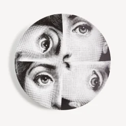 Repetition<Fornasetti Wall Plate Tema E Variazioni N.244 White/Black