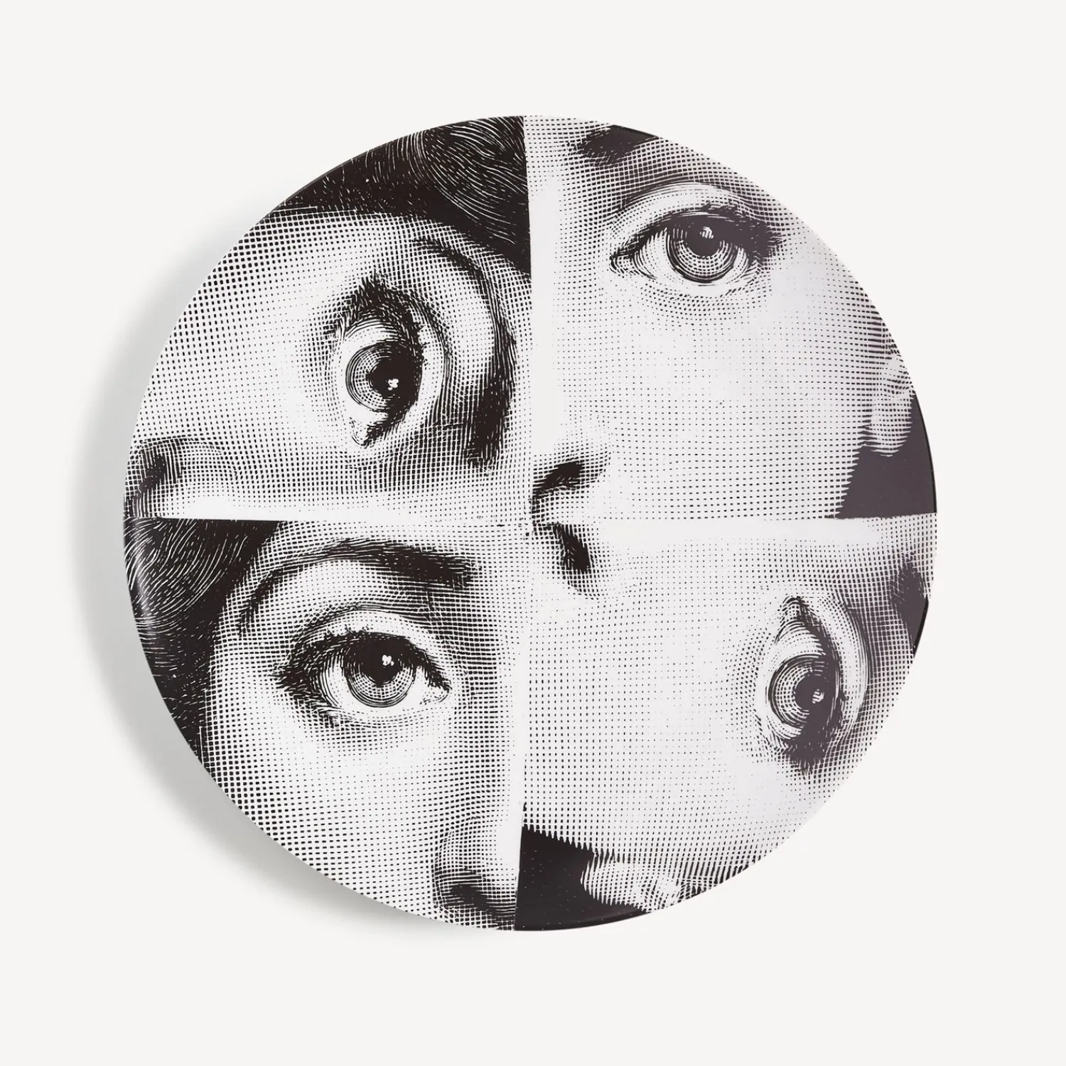 Repetition<Fornasetti Wall Plate Tema E Variazioni N.244 White/Black