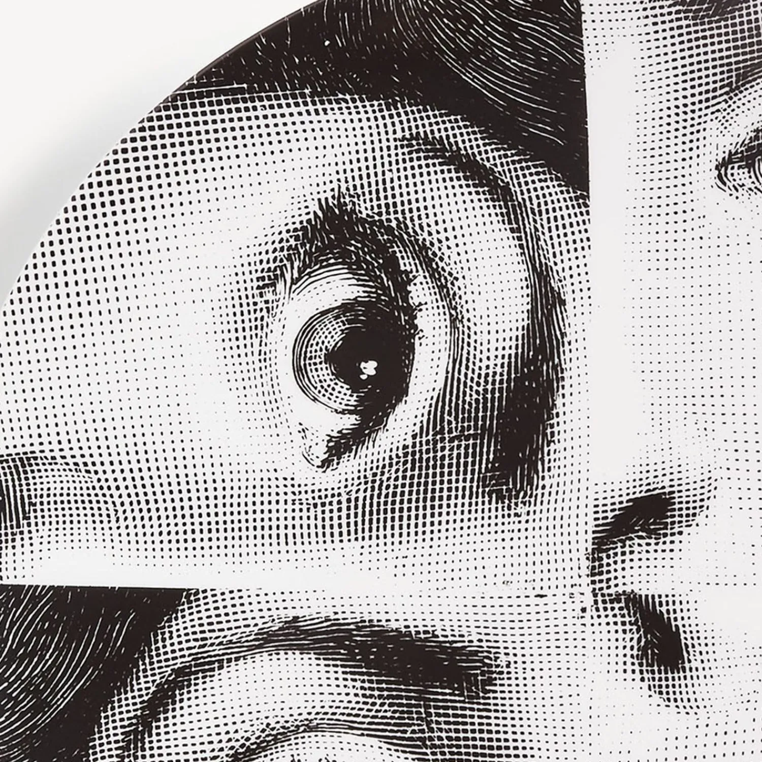 Repetition<Fornasetti Wall Plate Tema E Variazioni N.244 White/Black