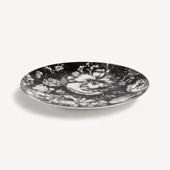 Flowers<Fornasetti Wall Plate Tema E Variazioni N.315 White/Black