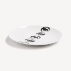 Repetition<Fornasetti Wall Plate Tema E Variazioni N.43 White/Black