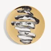 Surrealism<Fornasetti Wall Plate Tema E Variazioni N.297 White/Black/Gold