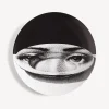 Occhi<Fornasetti Wall Plate Tema E Variazioni N.118 White/Black