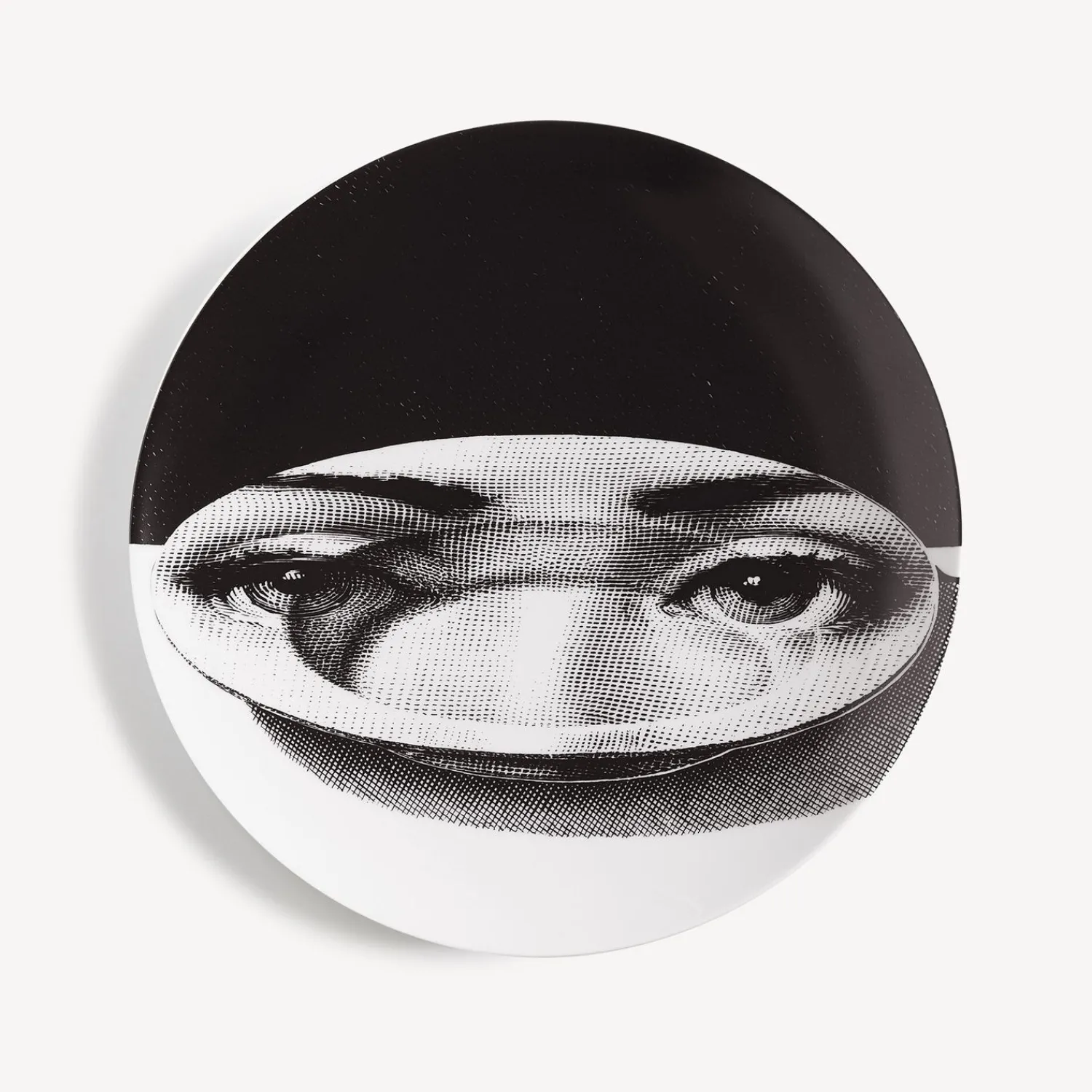 Occhi<Fornasetti Wall Plate Tema E Variazioni N.118 White/Black
