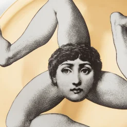 Antiquity<Fornasetti Wall Plate Tema E Variazioni N.186 White/Black/Gold