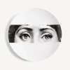 Occhi<Fornasetti Wall Plate Tema E Variazioni N.32 White/Black