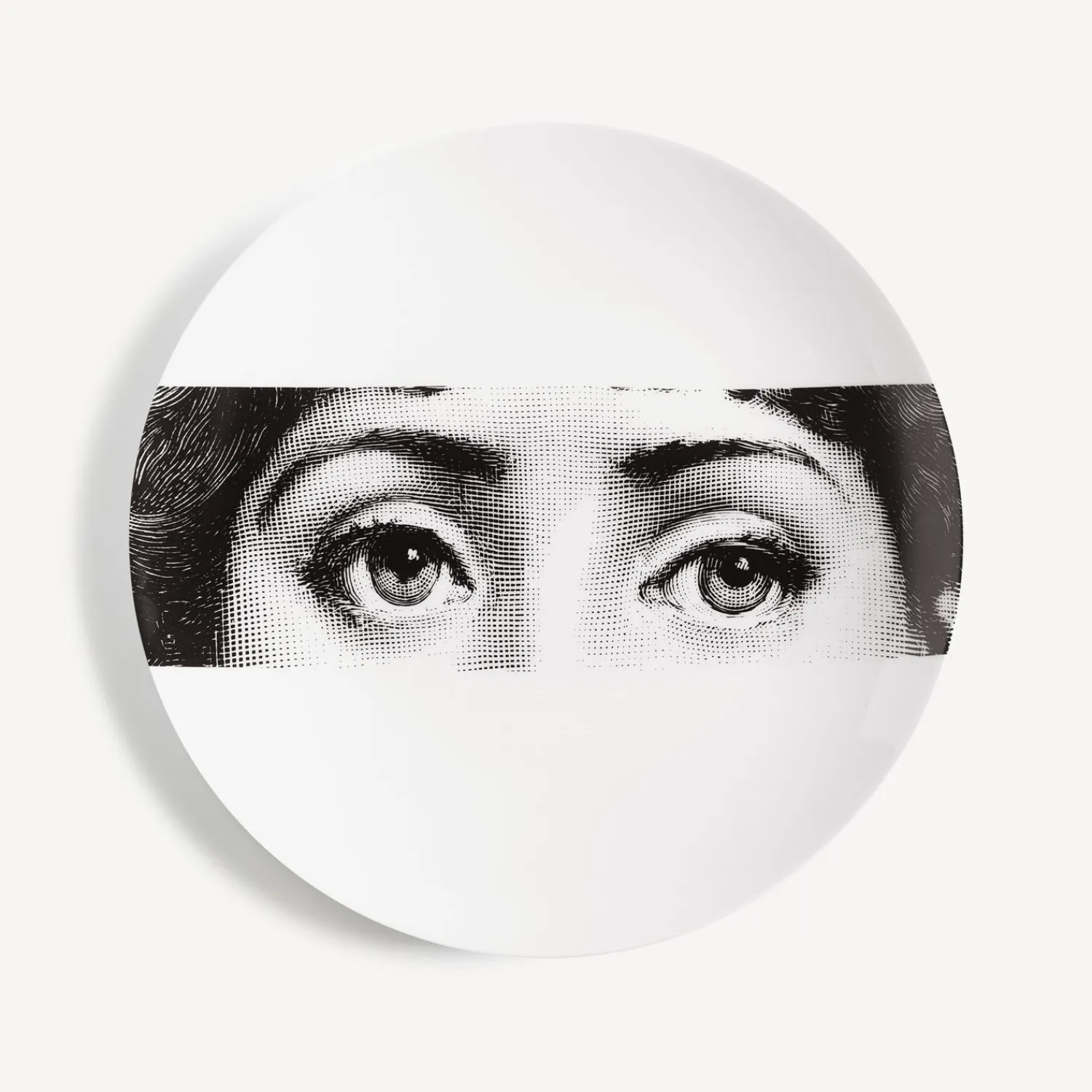 Occhi<Fornasetti Wall Plate Tema E Variazioni N.32 White/Black