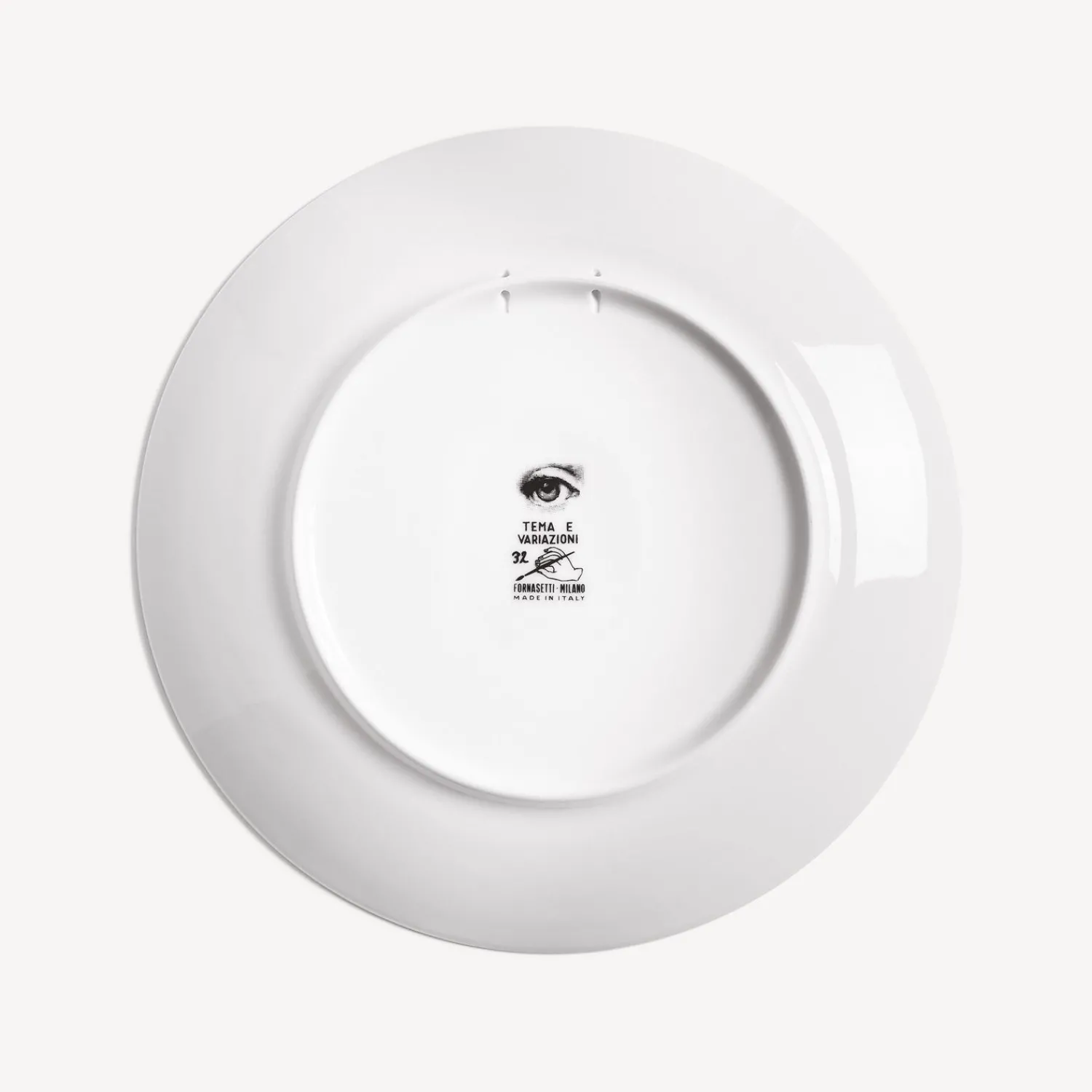 Occhi<Fornasetti Wall Plate Tema E Variazioni N.32 White/Black