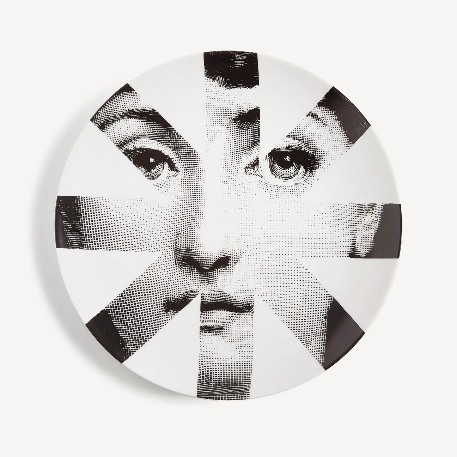 Fragment<Fornasetti Wall Plate Tema E Variazioni N.48 White/Black