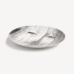 Occhi<Fornasetti Wall Plate Tema E Variazioni N.176 White/Black