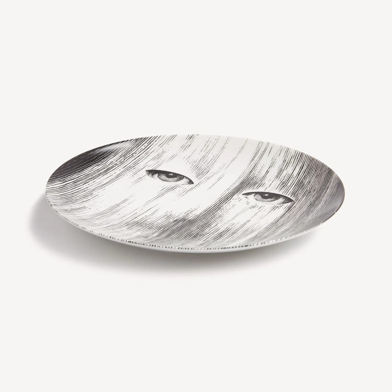 Occhi<Fornasetti Wall Plate Tema E Variazioni N.176 White/Black