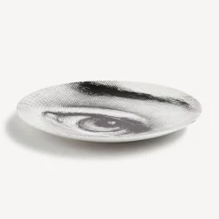 Occhi<Fornasetti Wall Plate Tema E Variazioni N.248 White/Black