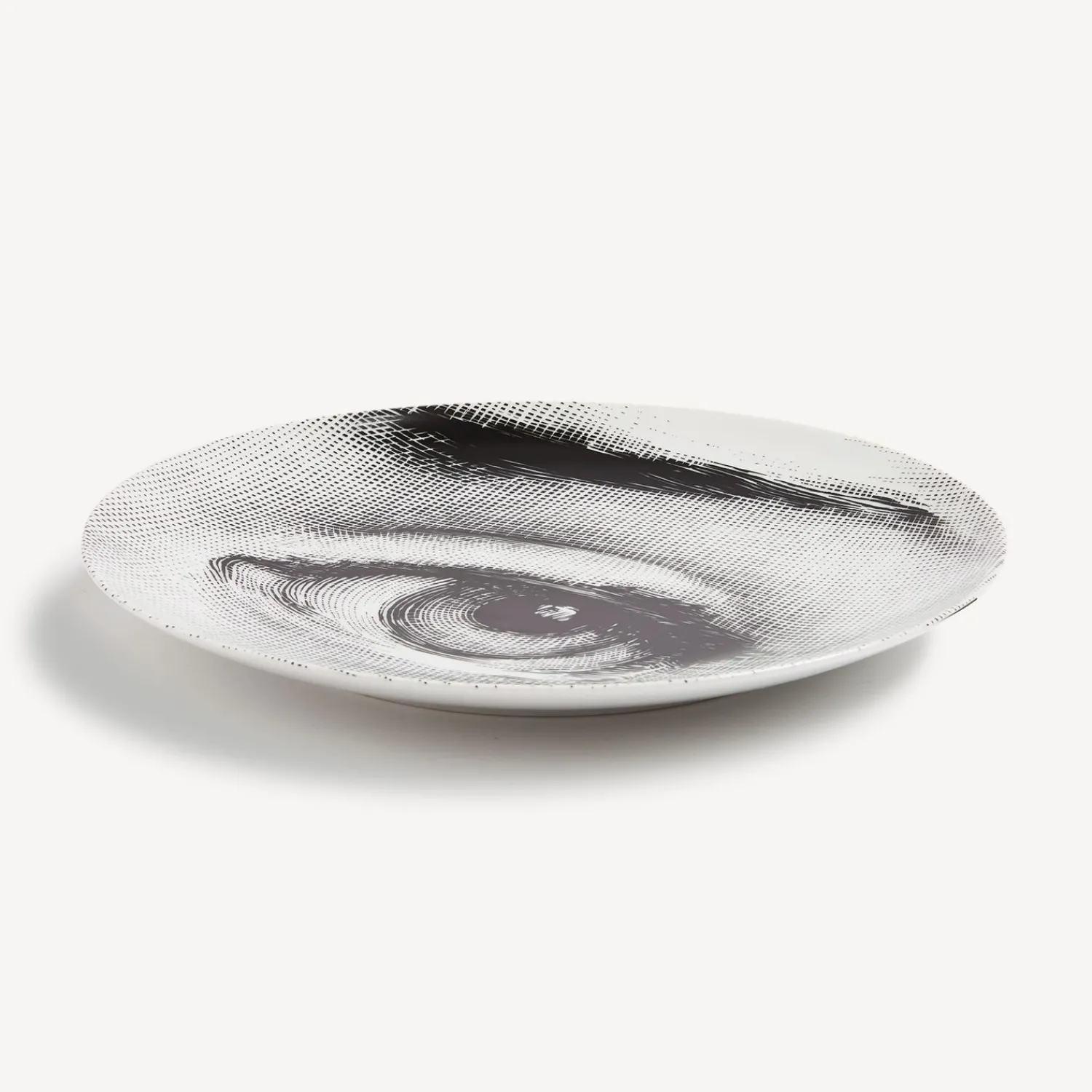 Occhi<Fornasetti Wall Plate Tema E Variazioni N.248 White/Black