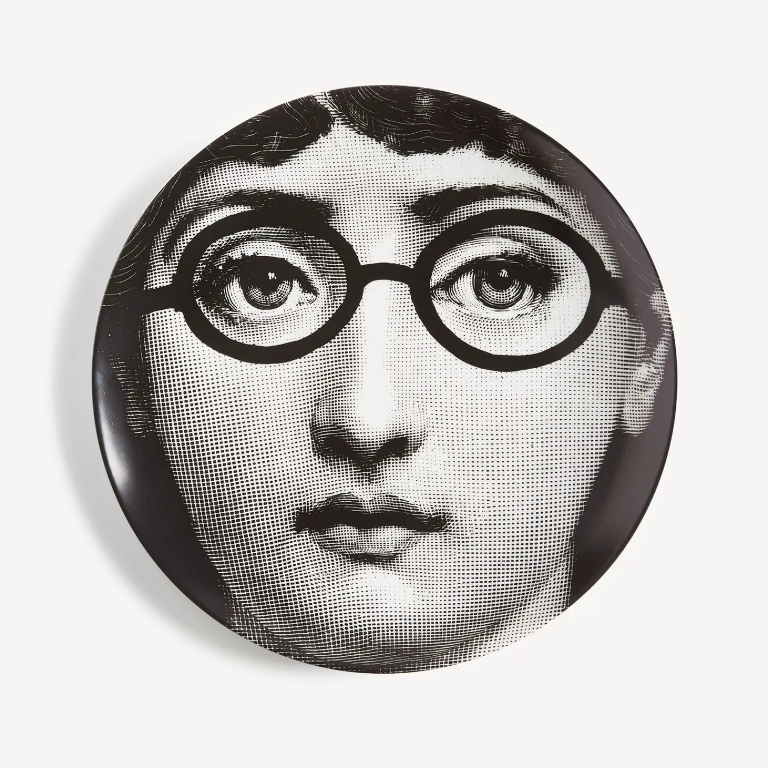 Occhi<Fornasetti Wall Plate Tema E Variazioni N.26 White/Black