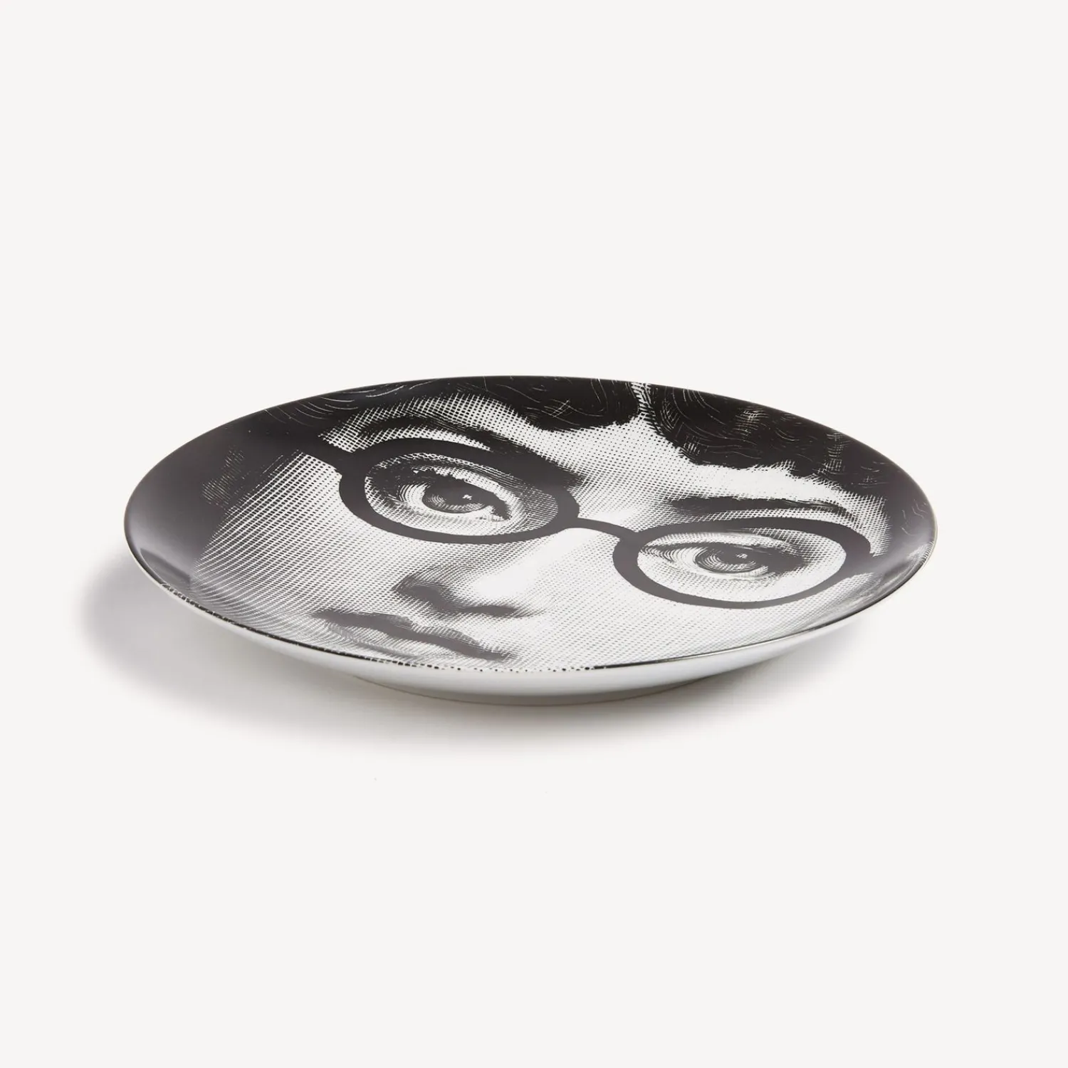 Occhi<Fornasetti Wall Plate Tema E Variazioni N.26 White/Black