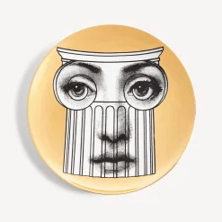 Antiquity<Fornasetti Wall Plate Tema E Variazioni N.278 White/Black/Gold