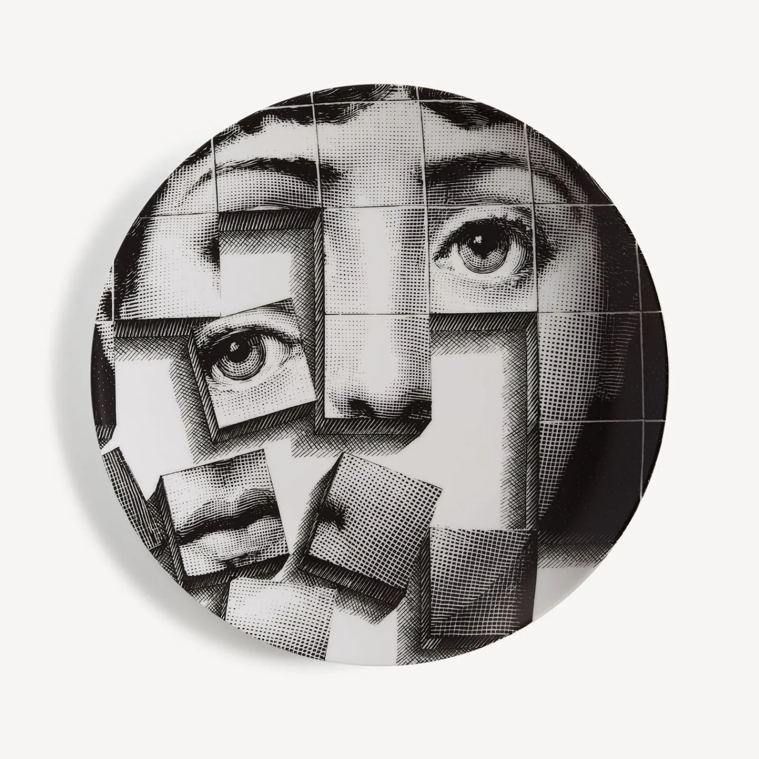 Surrealism<Fornasetti Wall Plate Tema E Variazioni N.180 White/Black