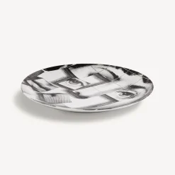 Surrealism<Fornasetti Wall Plate Tema E Variazioni N.180 White/Black