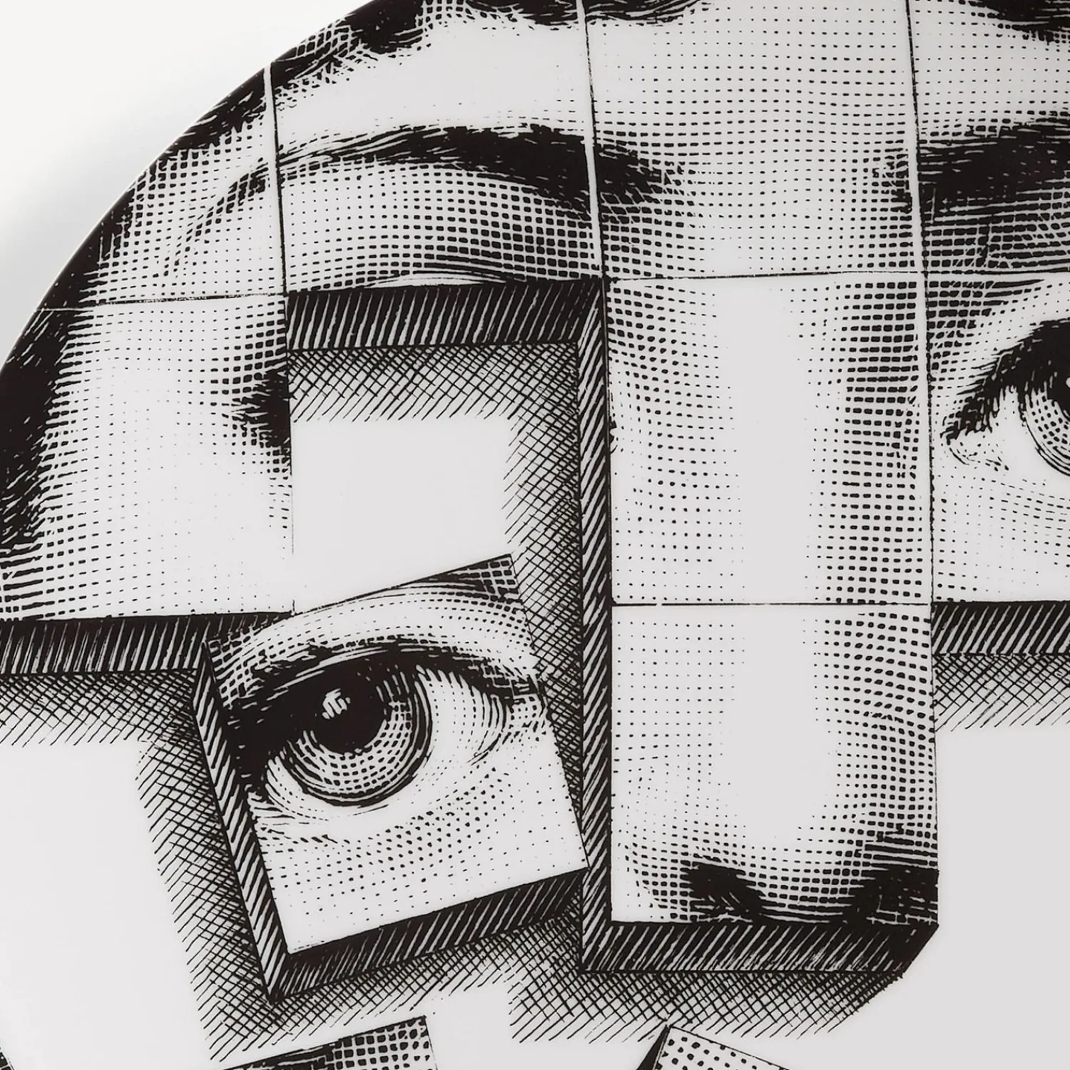 Surrealism<Fornasetti Wall Plate Tema E Variazioni N.180 White/Black