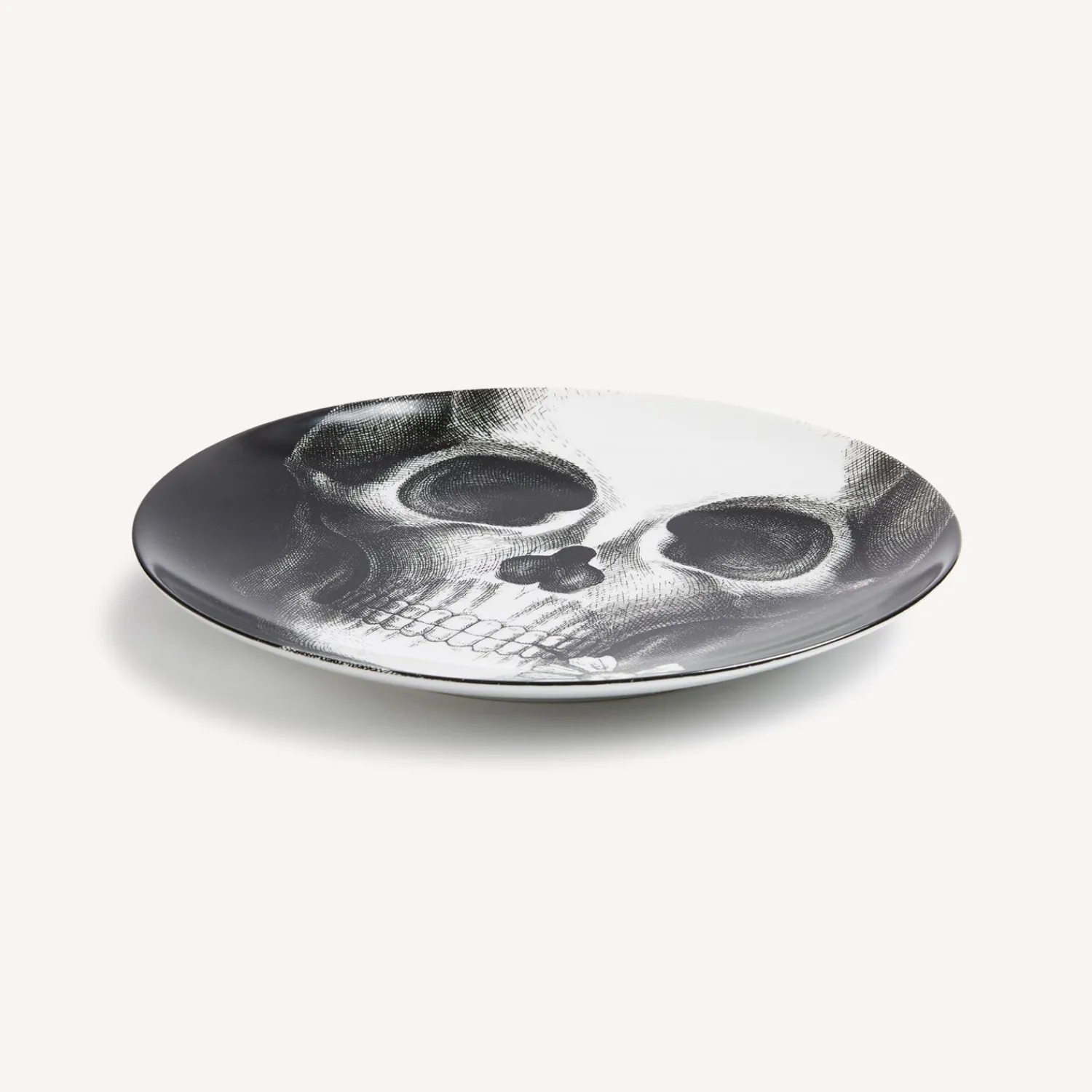 Flowers<Fornasetti Wall Plate Tema E Variazioni N.365 White/Black