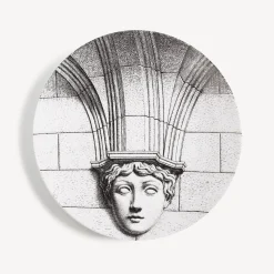 Antiquity<Fornasetti Wall Plate Tema E Variazioni N.266 White/Black