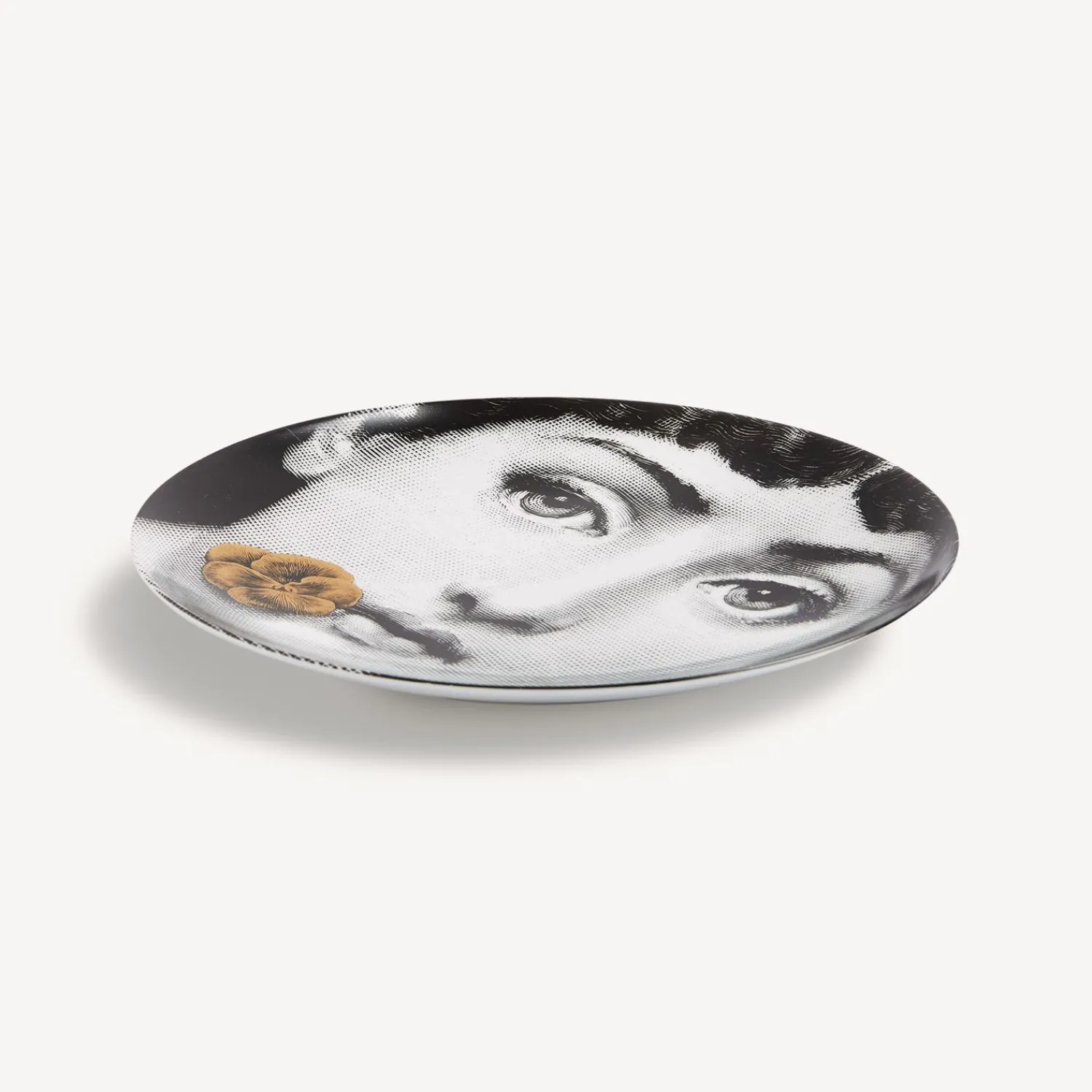 Flowers<Fornasetti Wall Plate Tema E Variazioni N.137 White/Black/Gold