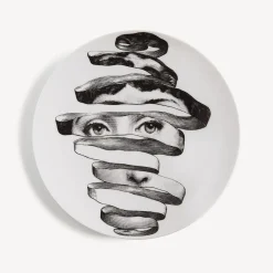 Surrealism<Fornasetti Wall Plate Tema E Variazioni N.297 White/Black
