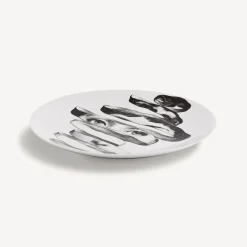 Surrealism<Fornasetti Wall Plate Tema E Variazioni N.297 White/Black