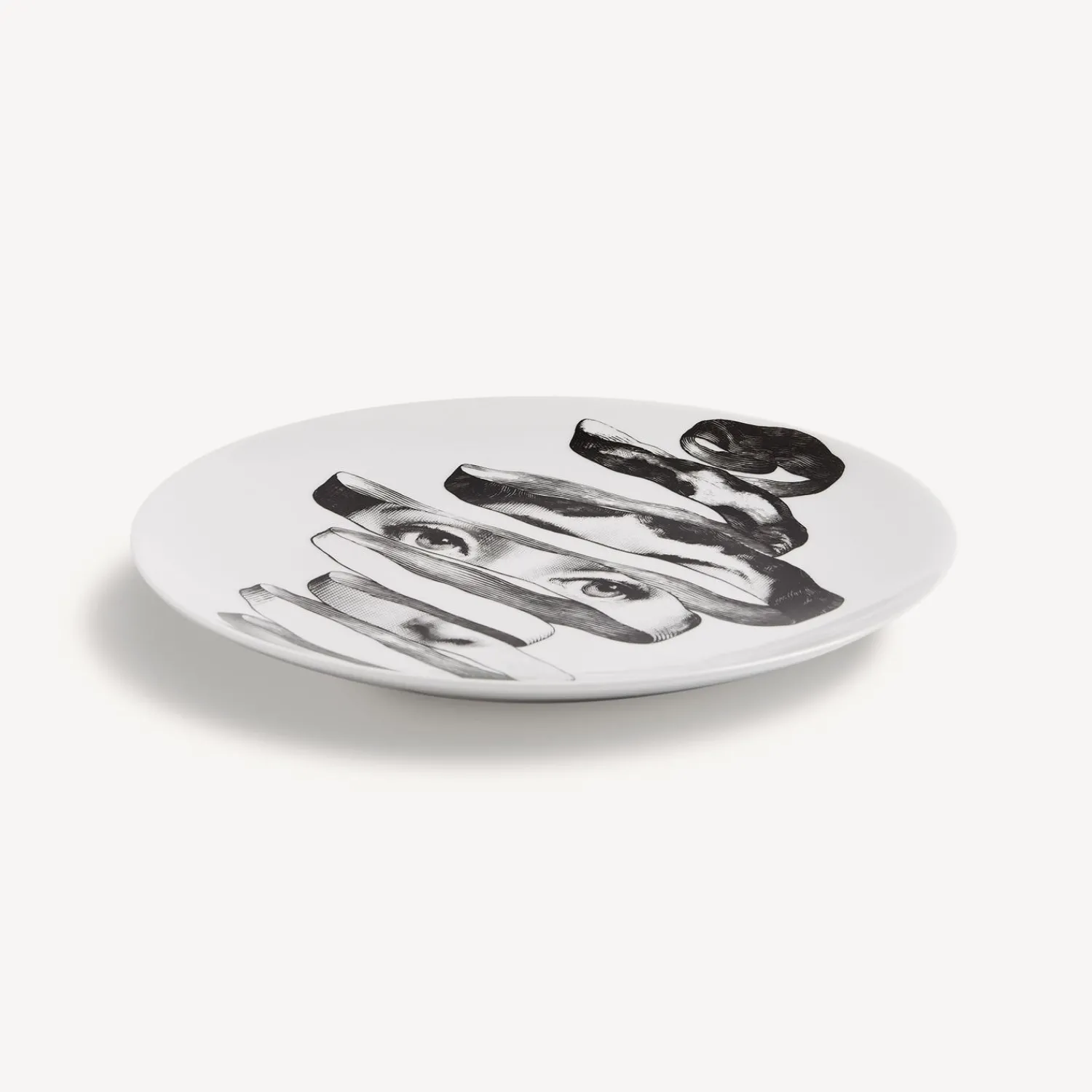 Surrealism<Fornasetti Wall Plate Tema E Variazioni N.297 White/Black