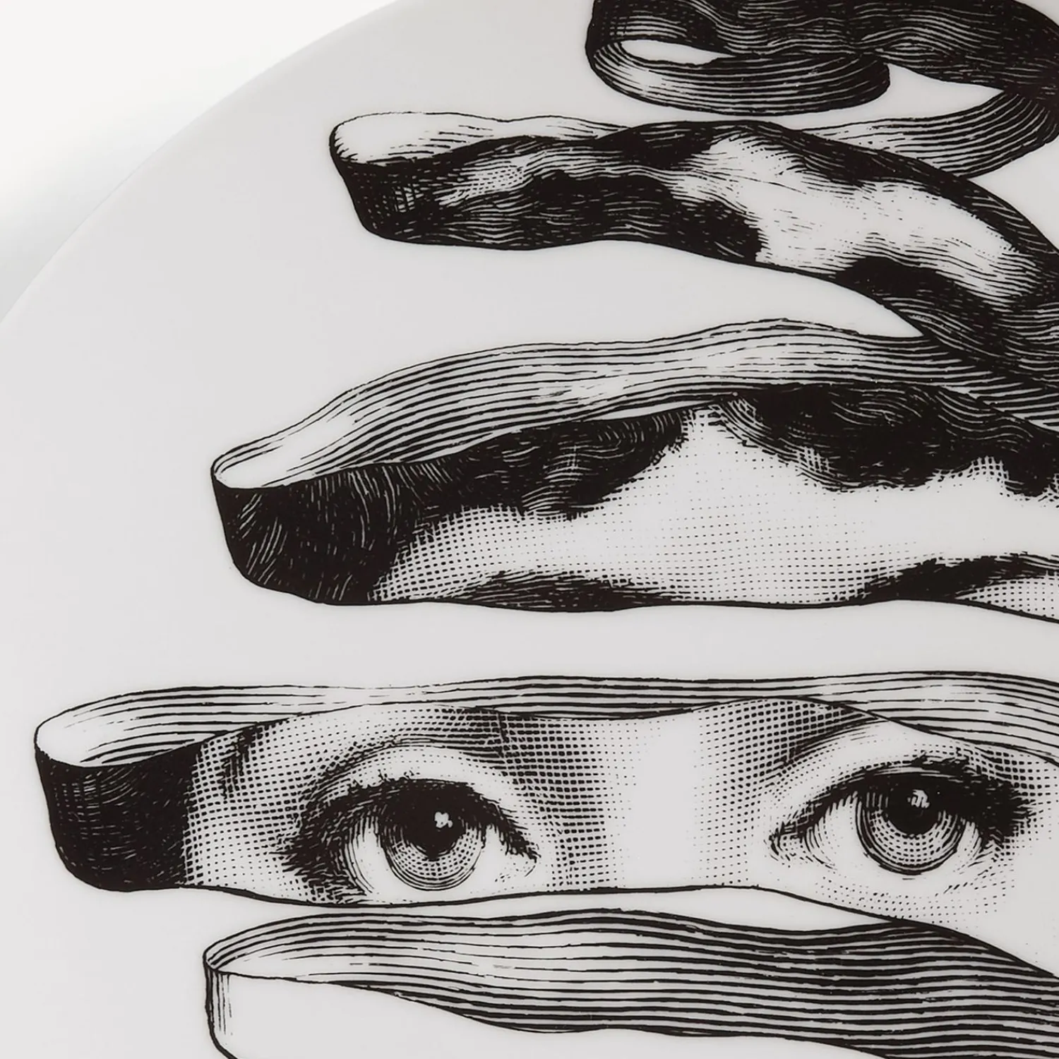 Surrealism<Fornasetti Wall Plate Tema E Variazioni N.297 White/Black