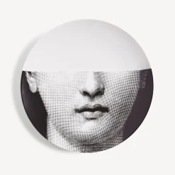 Fragment<Fornasetti Wall Plate Tema E Variazioni N.7 White/Black
