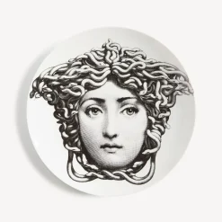 Antiquity<Fornasetti Wall Plate Tema E Variazioni N.217 White/Black