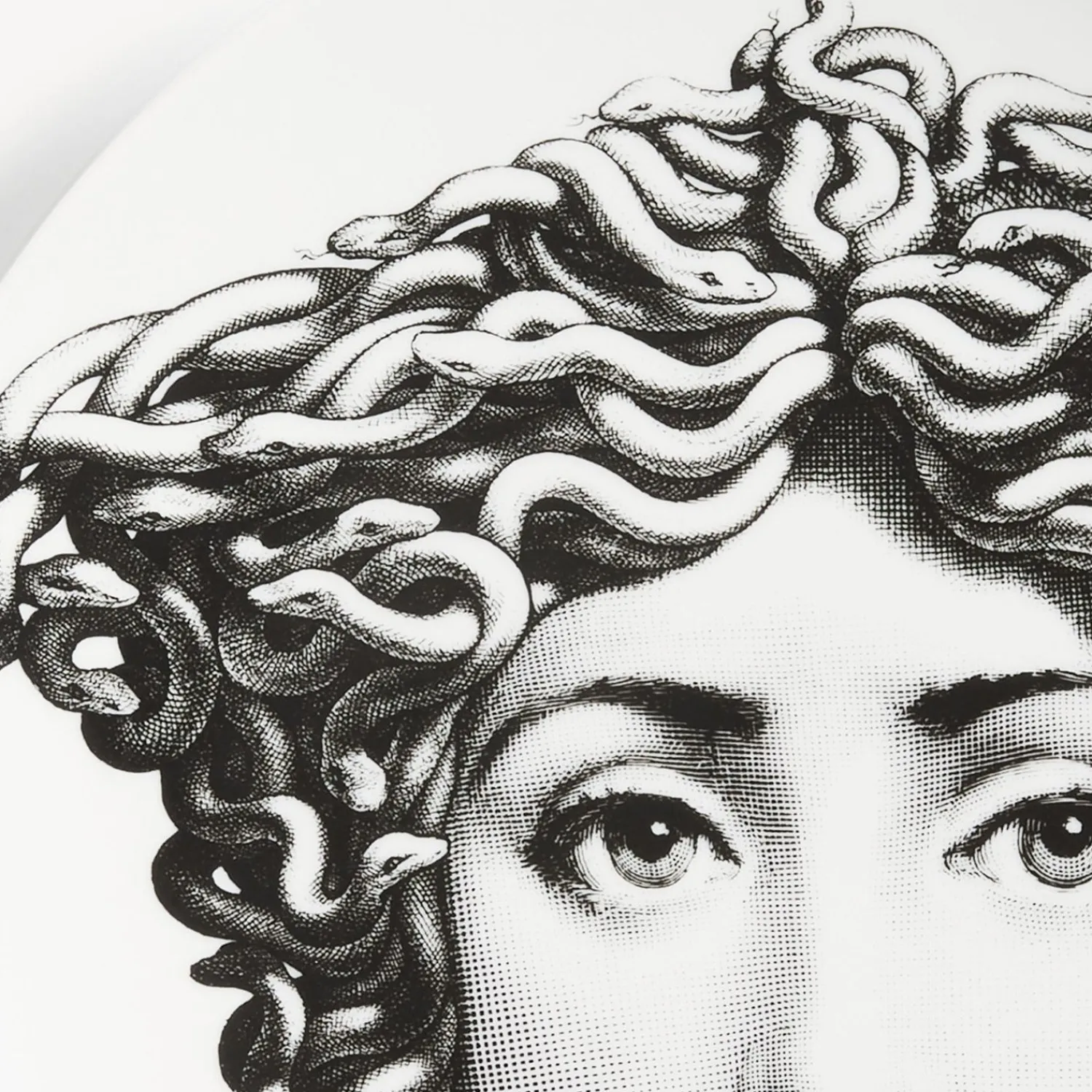 Antiquity<Fornasetti Wall Plate Tema E Variazioni N.217 White/Black