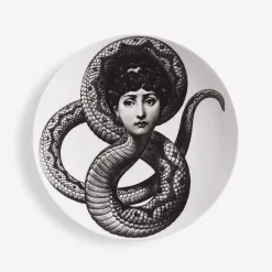 Animals<Fornasetti Wall Plate Tema E Variazioni N.198 White/Black