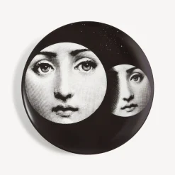Soli<Fornasetti Wall Plate Tema E Variazioni N.150 White/Black