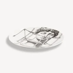 Antiquity<Fornasetti Wall Plate Tema E Variazioni N.200 White/Black