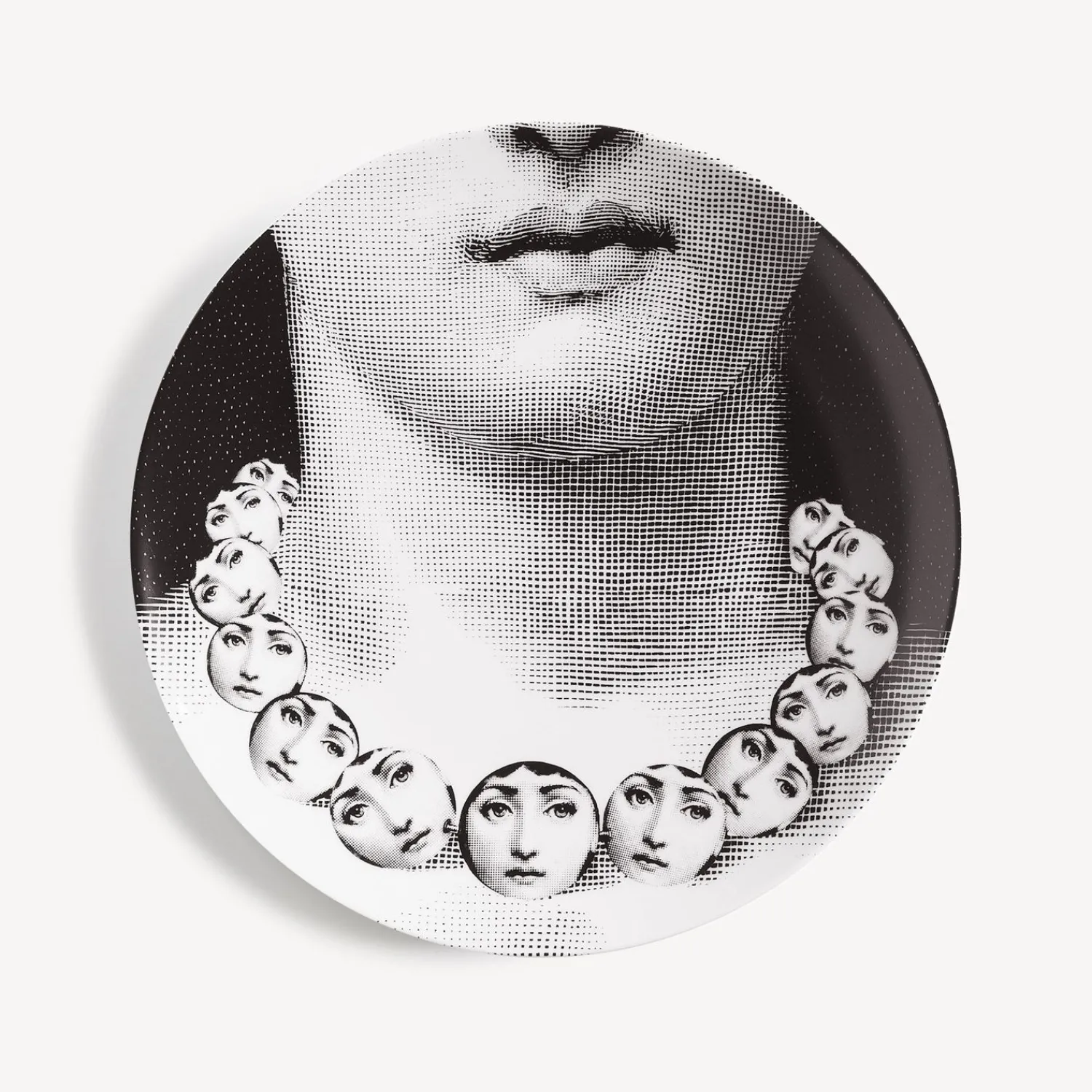 Repetition<Fornasetti Wall Plate Tema E Variazioni N.107 White/Black