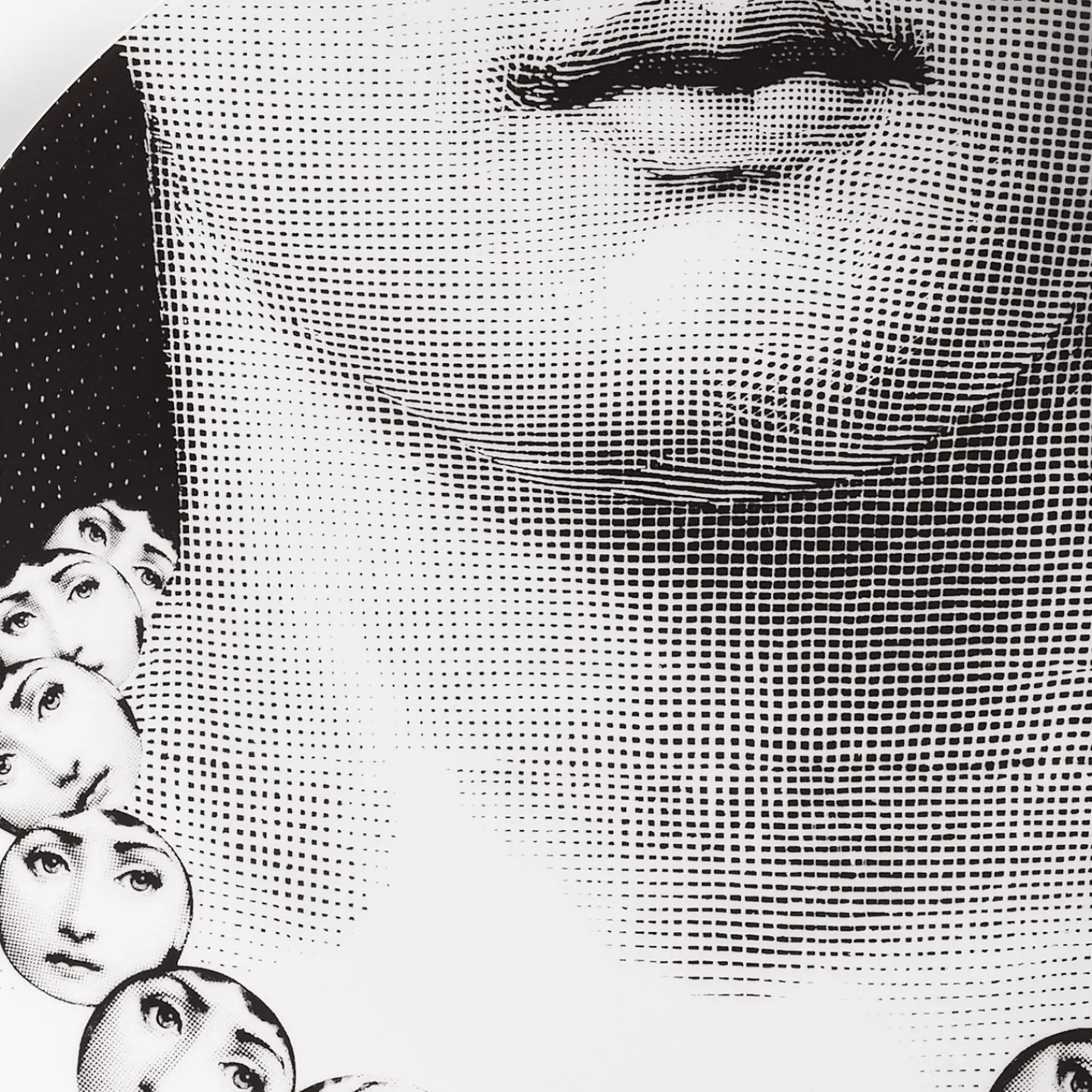 Repetition<Fornasetti Wall Plate Tema E Variazioni N.107 White/Black