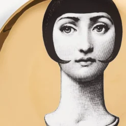 Antiquity<Fornasetti Wall Plate Tema E Variazioni N.192 White/Black/Gold