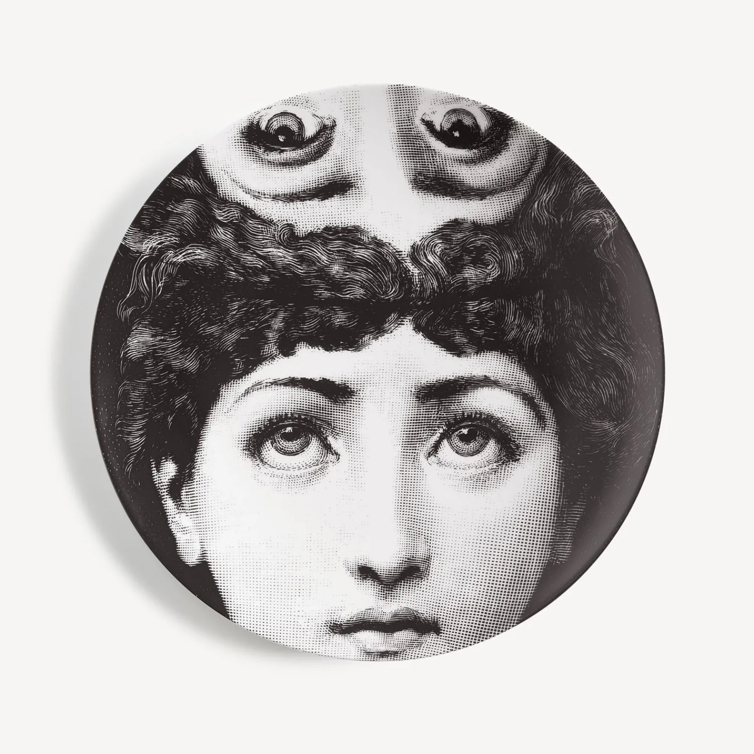 Surrealism<Fornasetti Wall Plate Tema E Variazioni N.285 White/Black
