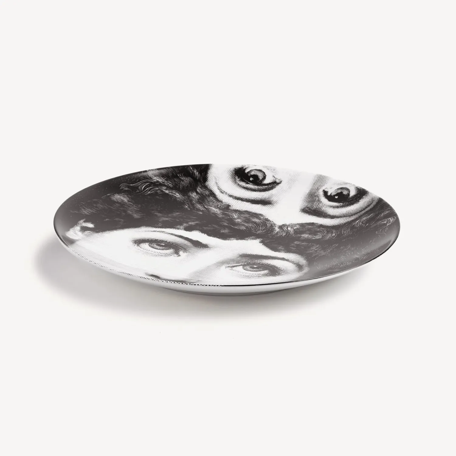 Surrealism<Fornasetti Wall Plate Tema E Variazioni N.285 White/Black